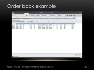 Order book example 
Quant Studio - Intelligent Trading Expert Adviser 26 
 