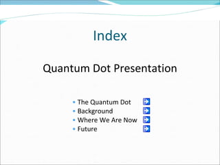 Index Quantum Dot Presentation The Quantum Dot Background Where We Are Now Future 