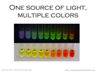 http://timeandquantummechanics.comQuantum Dots - Balticon, May 28th, 2016
One source of light,
multiple colors
 