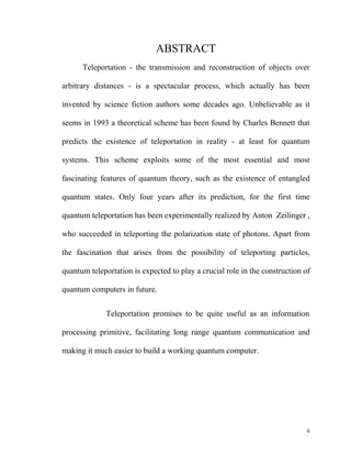 Quantum Teleportation | PDF