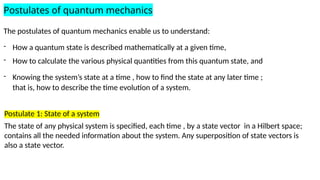 Postulate System Fundamentals of Quantum Mechanics: Operators, Brackets, and Postulates ...