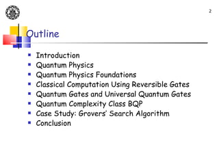 Quantum Computation and Algorithms | PPT