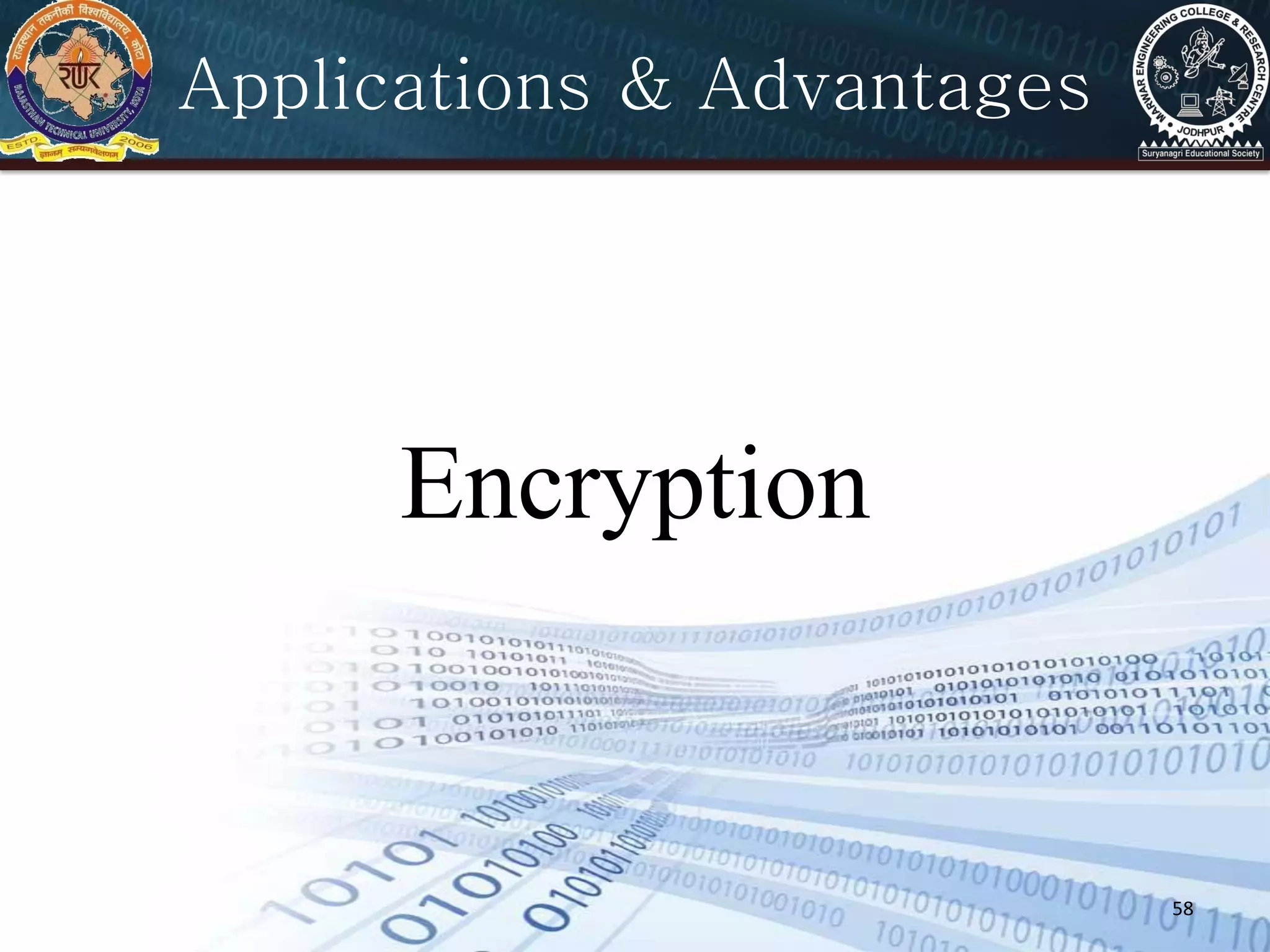 58
Applications & Advantages
Encryption
 