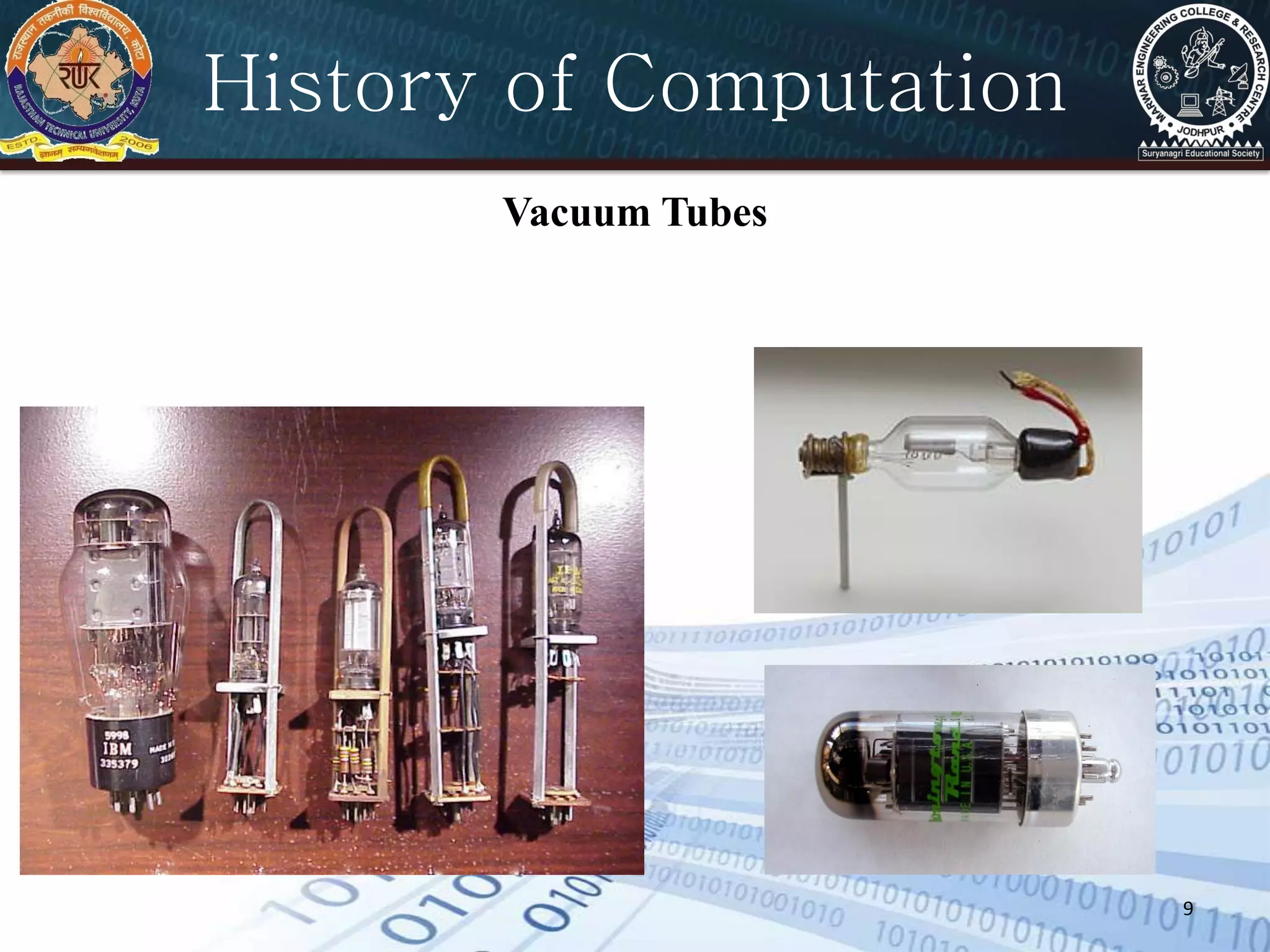 9
Vacuum Tubes
History of Computation
 