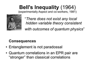 Quantum computation: EPR Paradox and Bell's Inequality | PDF