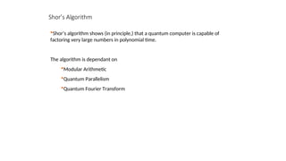 Comprehensive Introduction to Quantum Computing and Shor's Algorithm | PPT