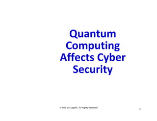 © Prof. Lili Saghafi , All Rights Reserved
43
Quantum
Computing
Affects Cyber
Security
 