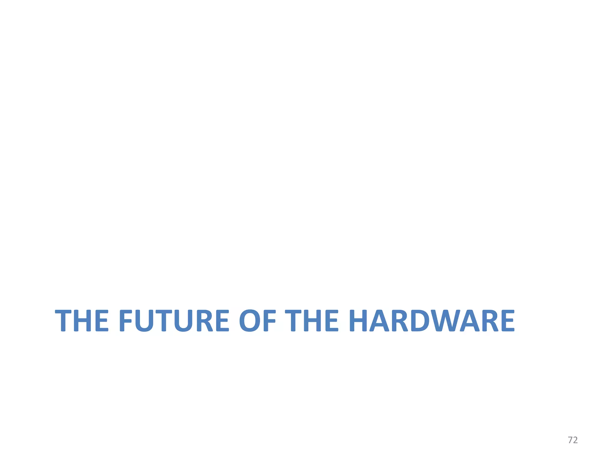 THE FUTURE OF THE HARDWARE
72
 
