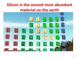 On one silicon chip there are 3 billion of these
transistors, 5000 times smaller than human
hair
22
 
