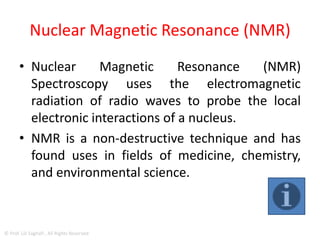 DECOHERENCE
• One of the biggest hurdles faced by quantum
computing researchers is called decoherence —
the tendency of quantum systems to be
disturbed.
• This vulnerability to noise leads to errors, which
can be overcome by quantum error correction.
• Because error correction techniques are
themselves susceptible to noise, it is crucial to
develop fault-tolerant correction.
• liquid-state nuclear magnetic resonance
3
© Prof. Lili Saghafi , All Rights Reserved
 