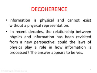Nuclear Magnetic Resonance (NMR)
• Nuclear Magnetic Resonance (NMR)
Spectroscopy uses the electromagnetic
radiation of radio waves to probe the local
electronic interactions of a nucleus.
• NMR is a non-destructive technique and has
found uses in fields of medicine, chemistry,
and environmental science.
© Prof. Lili Saghafi , All Rights Reserved
 