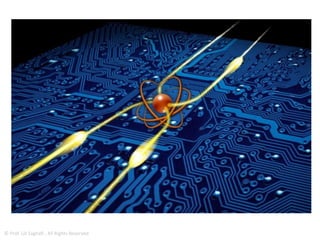 Many-Worlds Interpretation (MWI)
• A qubit in a quantum superposition of zero
and one states exists in two parallel universes.
• Similarly, two qubits require four parallel
universes, and so forth.
• Doing the math, it's easy to see that a system
of 1000 qubits spans a huge number of
parallel universes.
© Prof. Lili Saghafi , All Rights Reserved
 