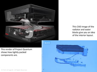 AMD's radical Project Quantum PC, a
showcase for its new Fiji GPU
there’s some serious use of machined aluminum in
the Project Quantum chassis.
Project Quantum PC held
by Professor Xavier gives
you an idea of large it is.
© Prof. Lili Saghafi , All Rights Reserved
 