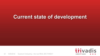 Quantum Computing – the next REAL BIG THING!?34 9/26/2018
Current state of development
 