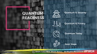 Quantum & Security
Quantum & Privacy
Next Steps
QUANTUM
READINESS
Quantum Today
2024. Lisa Nee, Ryan Amos. All Rights Reserved.
©
 