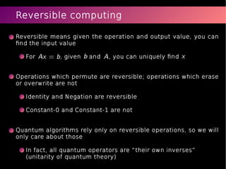 Probability Computing Reversible Quantum computing for CS students: the unitary circuit model | PDF