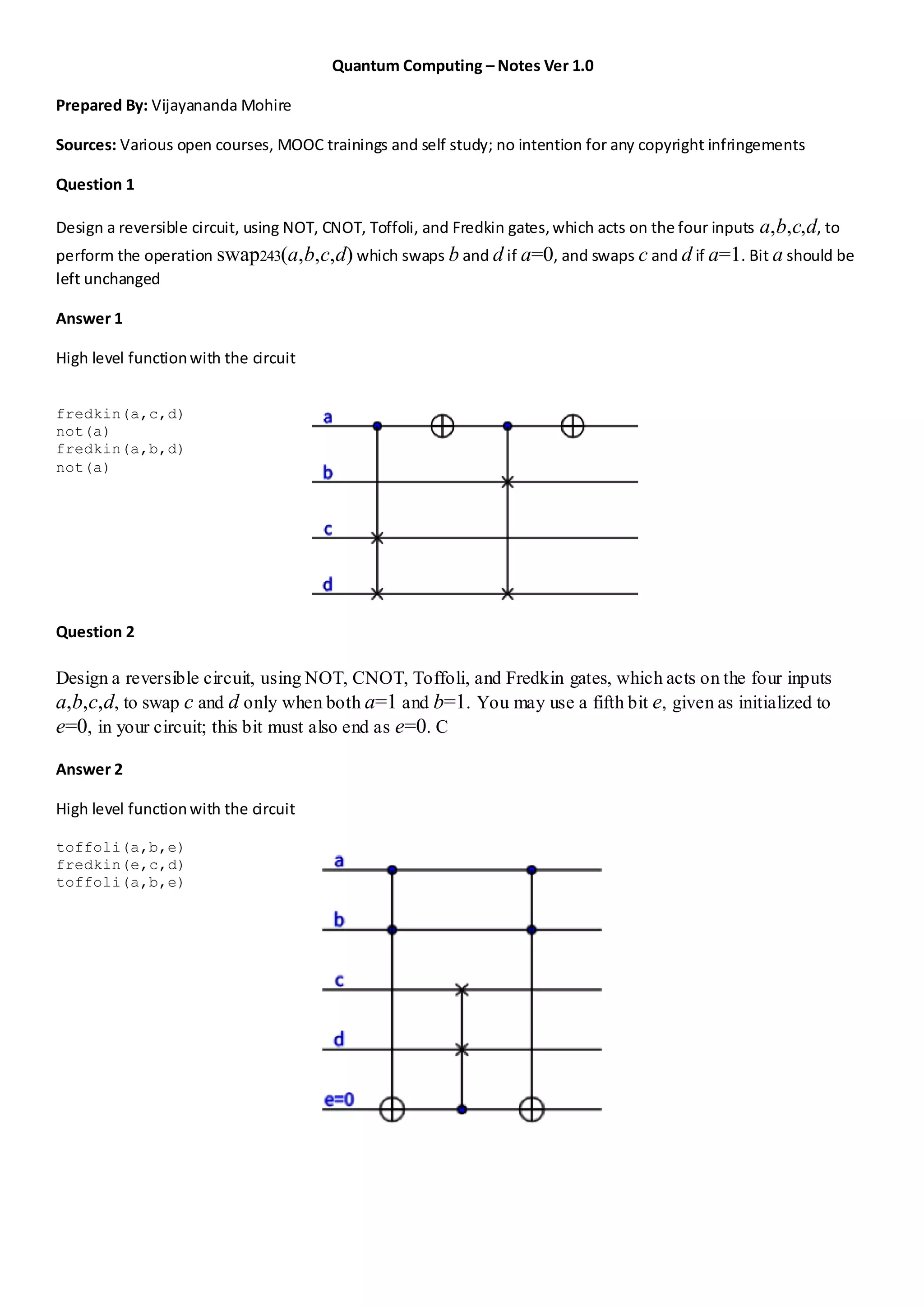 Quantum Computing Notes Ver1.0 | PDF