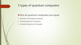 Quantum Computing and its security implications | PPTX