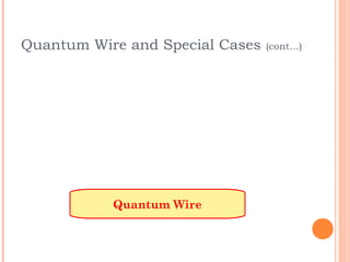 Quantum Wire and Special Cases   (cont…)




           Quantum Wire
 