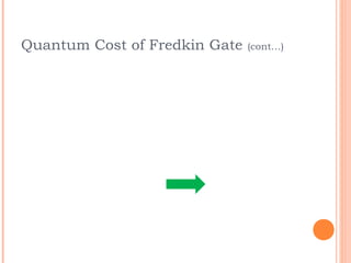 Quantum Cost of Fredkin Gate   (cont…)
 