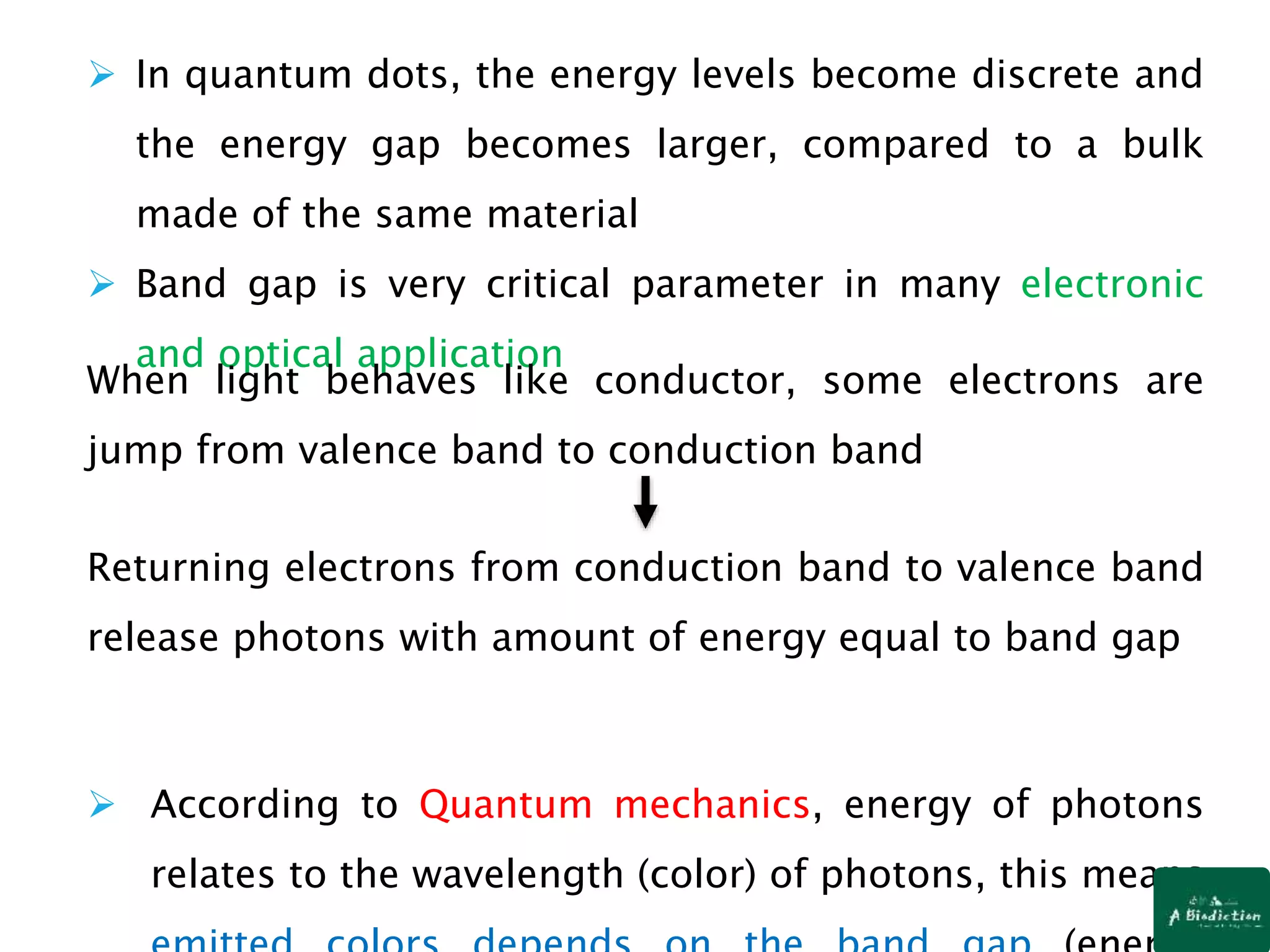 Quantum dots and its Applications | PPTX