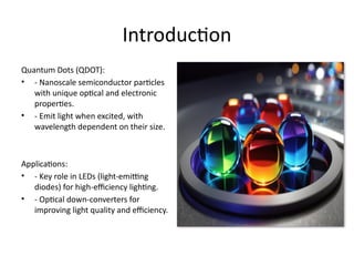 Qdot Size Quantum Dots in LEDs and Optical Down-Converters: Enhancing Lighting ...