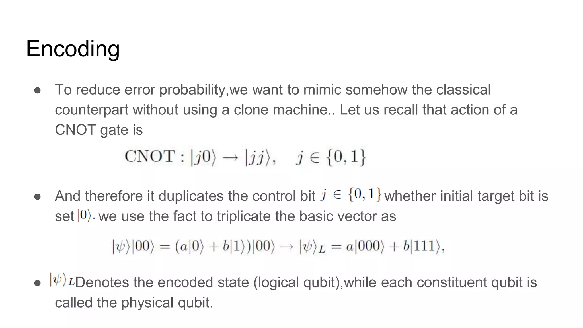 Quantum error correcting codes | PPTX