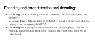 Quantum error correcting codes | PPTX