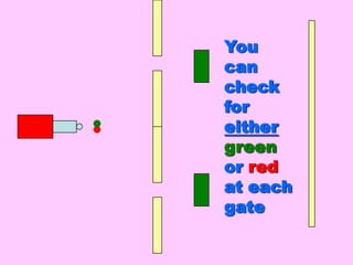 You can check for eithergreen or red at each gate