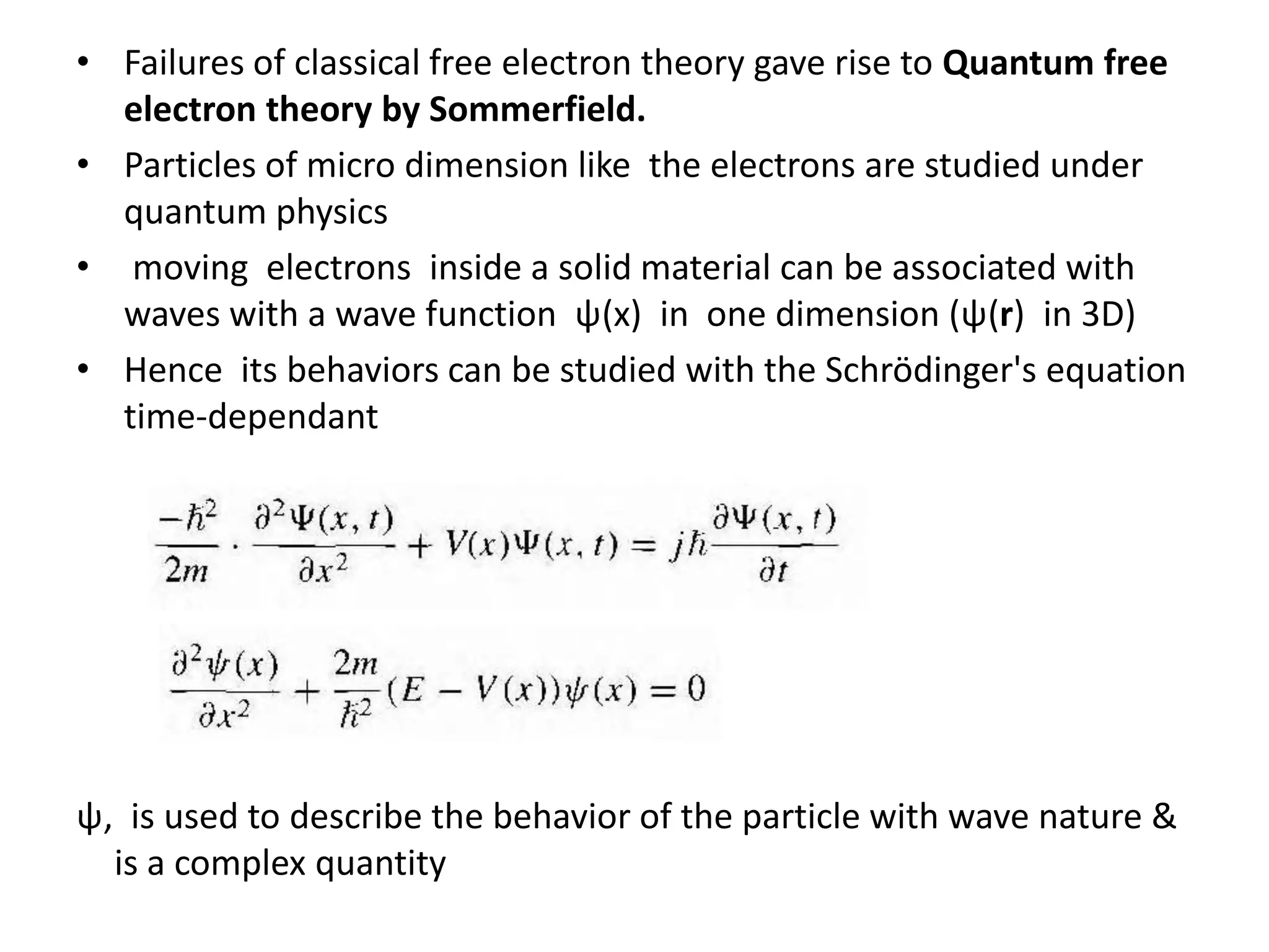 Quantum free electron theory | PDF
