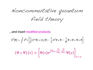 Noncommutative quantum
      field theory

...and insert modified products:
 