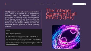 Understanding the Quantum Hall Effect: Principles and Applications in ...