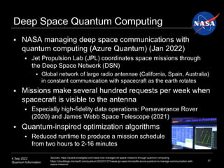 4 Sep 2022
Quantum Information
Deep Space Quantum Computing
 NASA managing deep space communications with
quantum computi...