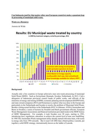 1	
Can Indonesia (and for that matter other non European countries) make a quantum leap
in processing of municipal solid w...