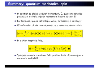 Quantum mechanical spin | PDF