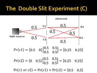 𝑃𝑟 𝑐1 = 0.5 0
0.5 0.5
0.5 0.5
= 0.25 0.25
Pr 𝑐2 = 0 0.5
0.5 0.5
0.5 0.5
= 0.25 0.25
Pr 𝑐1⁡𝑜𝑟⁡𝑐2 = Pr 𝑐1 + Pr 𝑐2 = 0.5 0.5
0.5
0.5
0.5
0.5
0.5 0.5
 