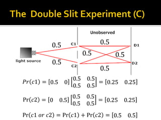 𝑃𝑟 𝑐1 = 0.5 0
0.5 0.5
0.5 0.5
= 0.25 0.25
Pr 𝑐2 = 0 0.5
0.5 0.5
0.5 0.5
= 0.25 0.25
Pr 𝑐1⁡𝑜𝑟⁡𝑐2 = Pr 𝑐1 + Pr 𝑐2 = 0.5 0.5
0.5
0.5
0.5
0.5
0.5 0.5
 