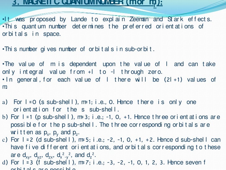 number explained m quantum numbers Quantum
