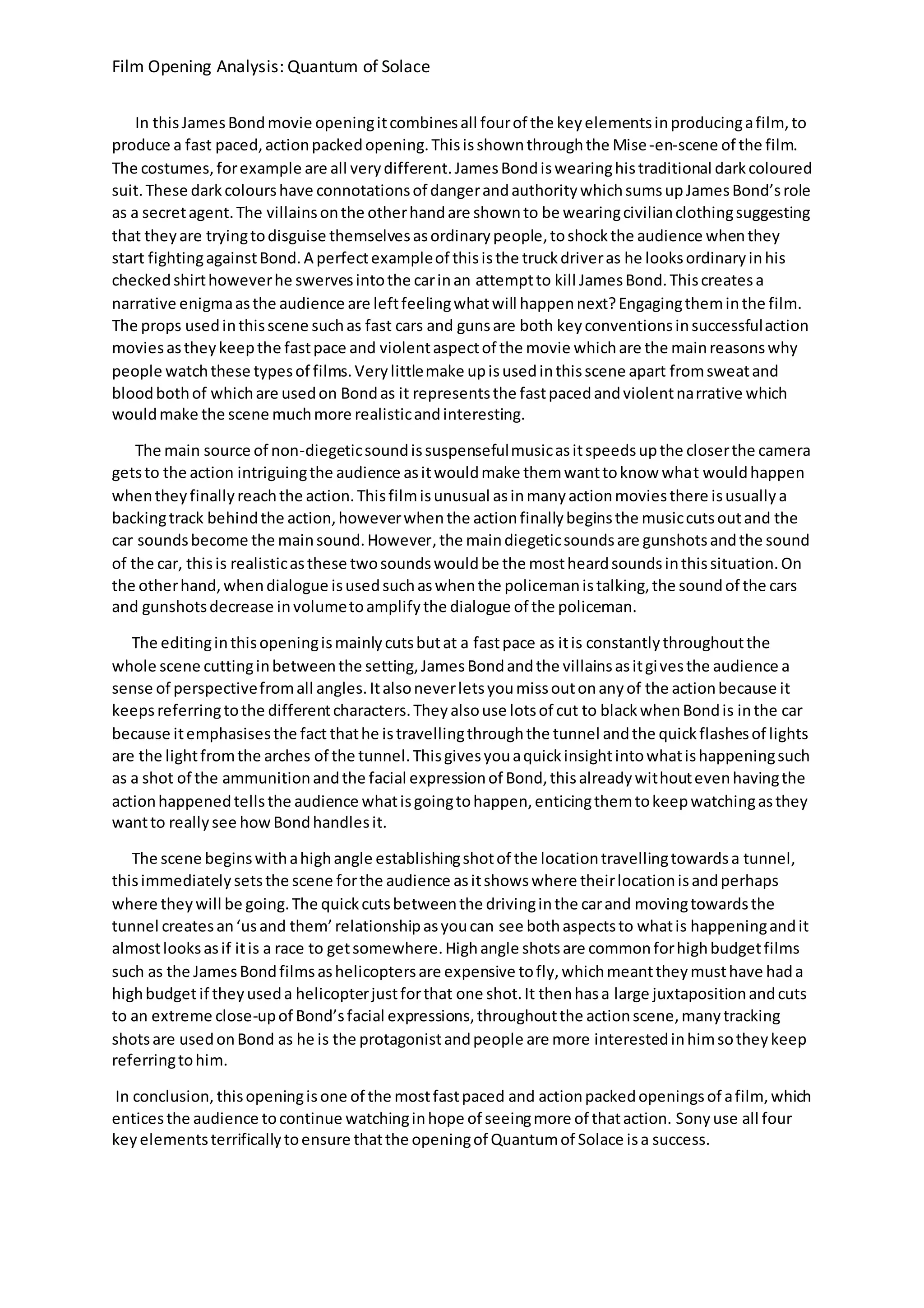 Quantum of Solace Analysis PDF