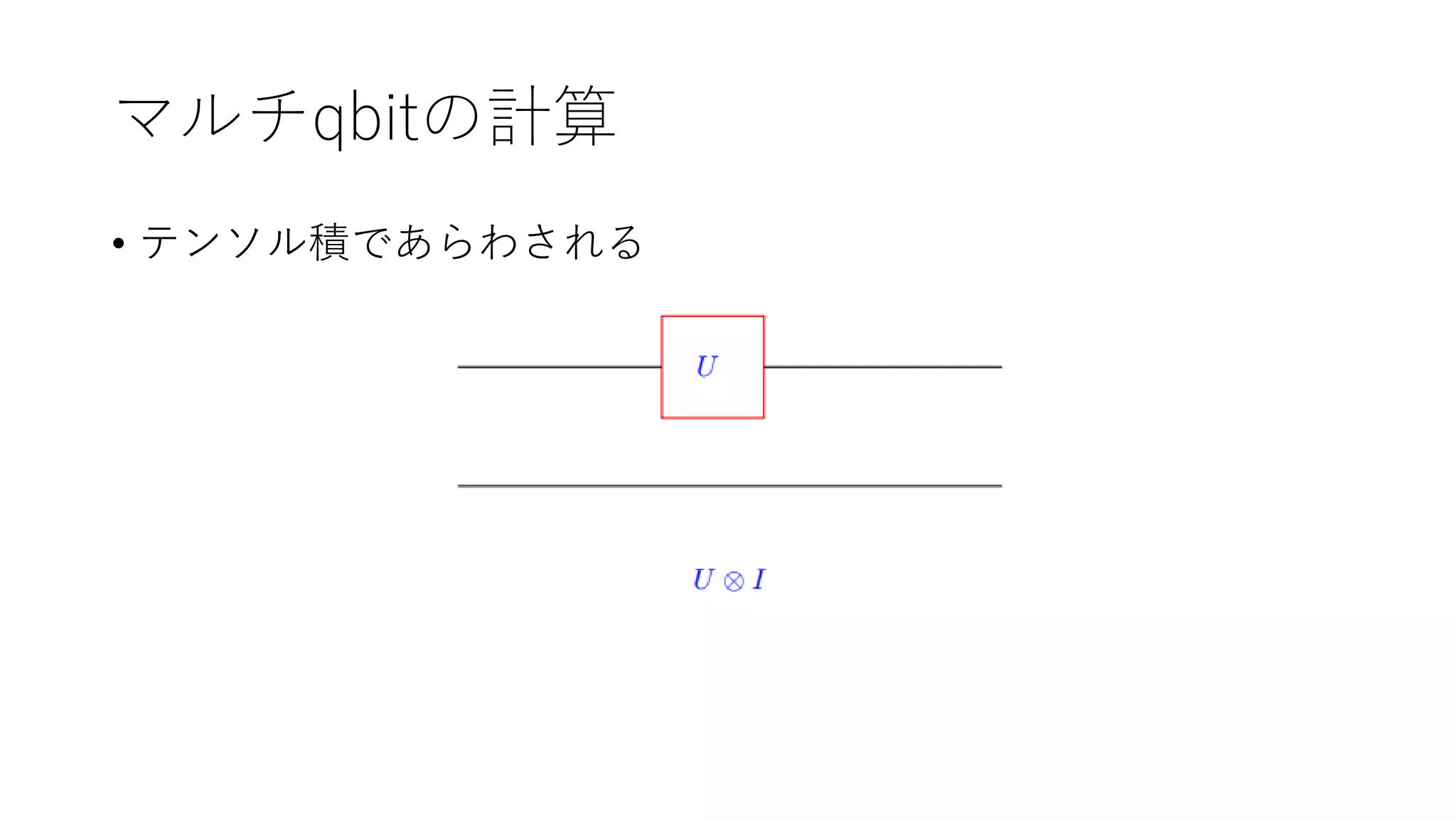 マルチqbitの計算
• テンソル積であらわされる
 