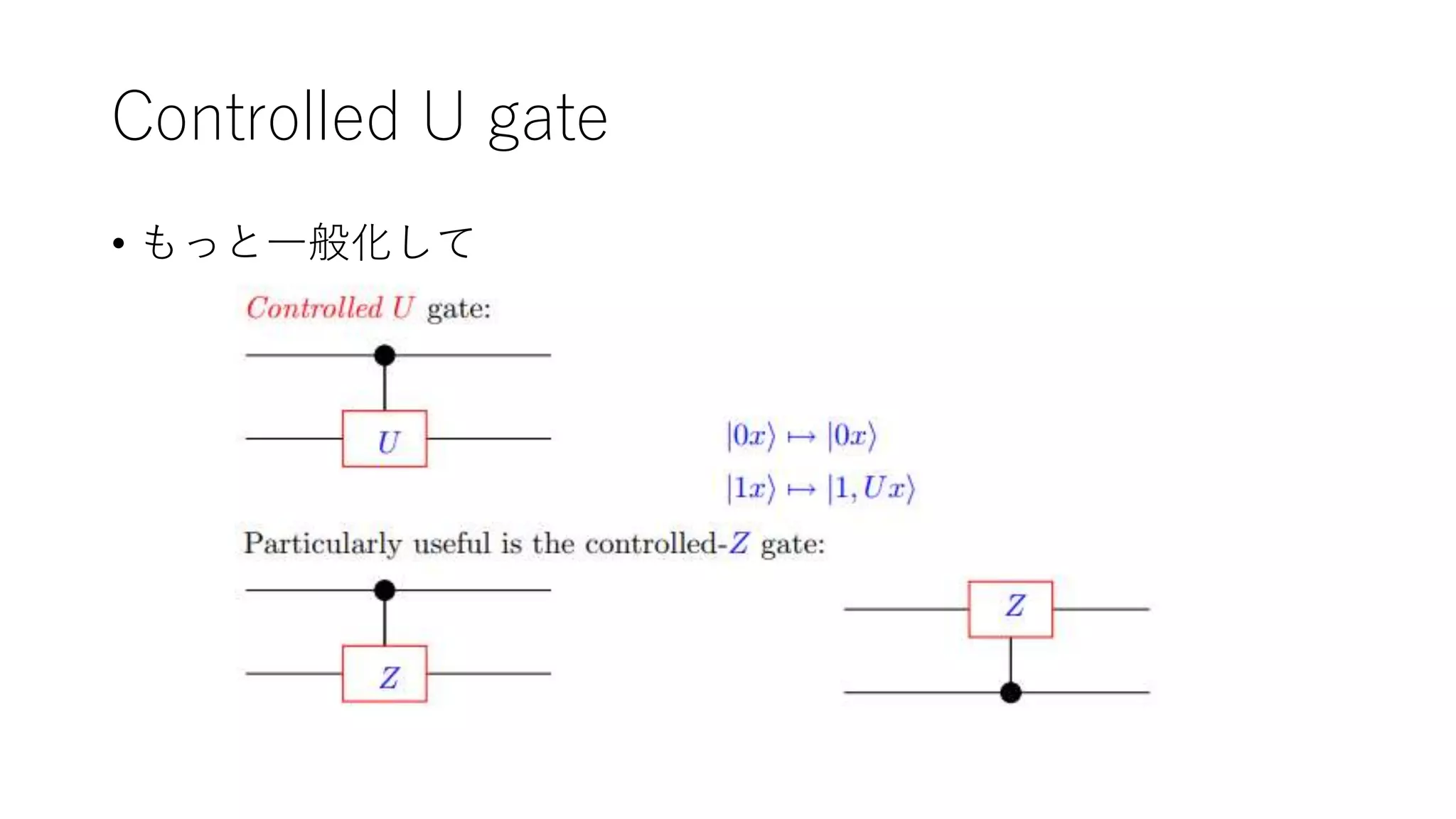 Controlled U gate
• もっと一般化して
 
