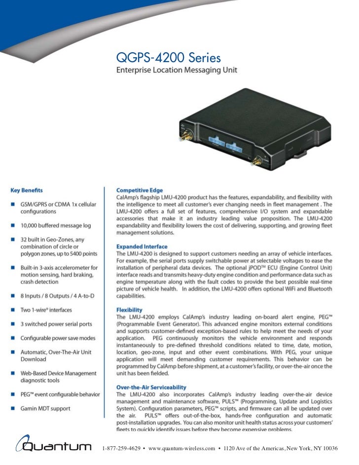 Quantum qgps 4200 fleet management and gps tracking