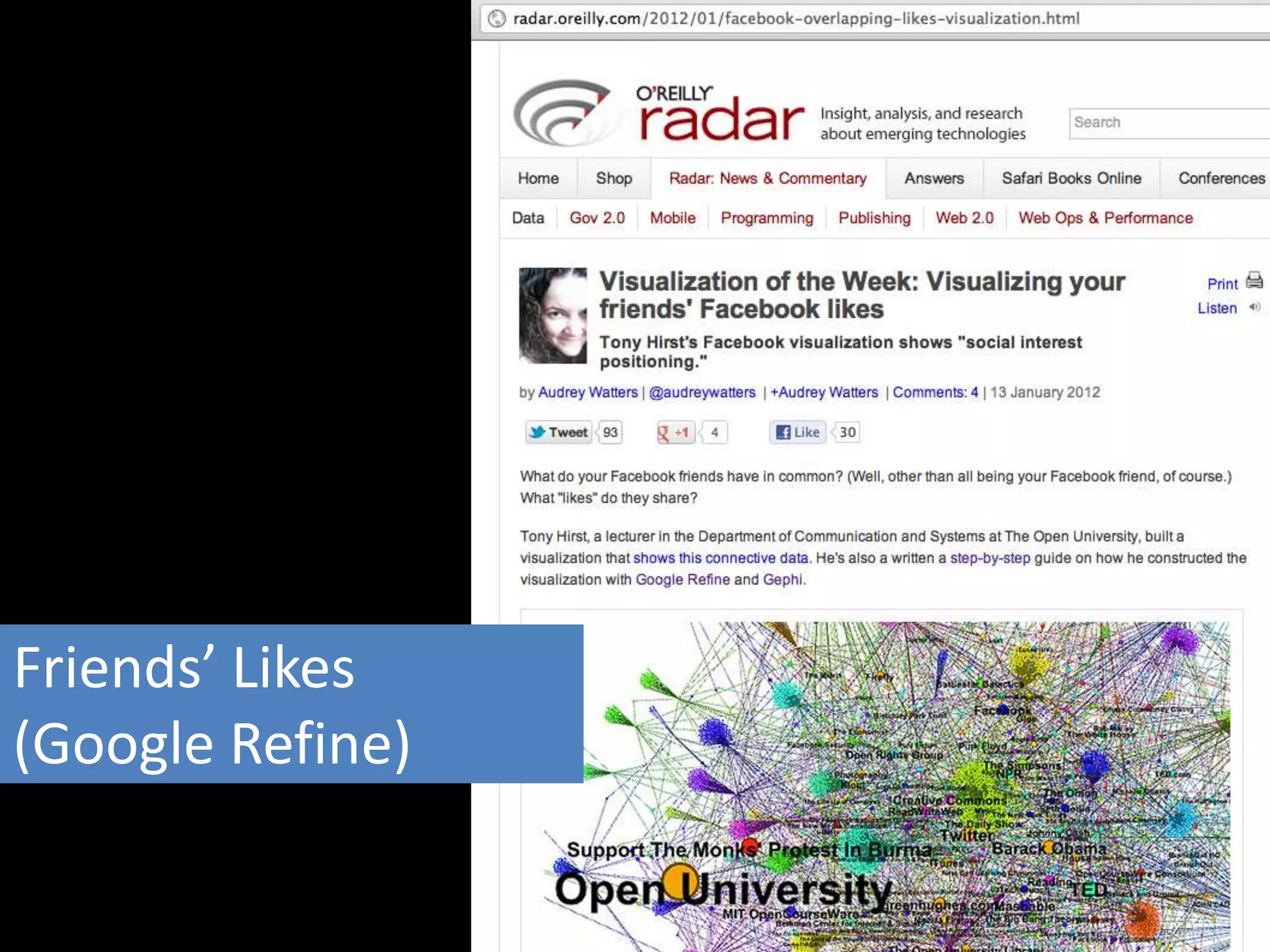 Friends’ Likes
(Google Refine)
 