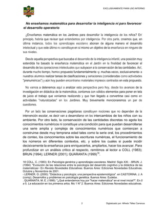 Quaranta maria emilia por que enseñar matematica en el nivel inicial | PDF