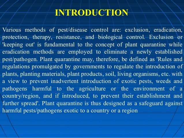 international quarantine ppt Domestic and international plant quarantine.