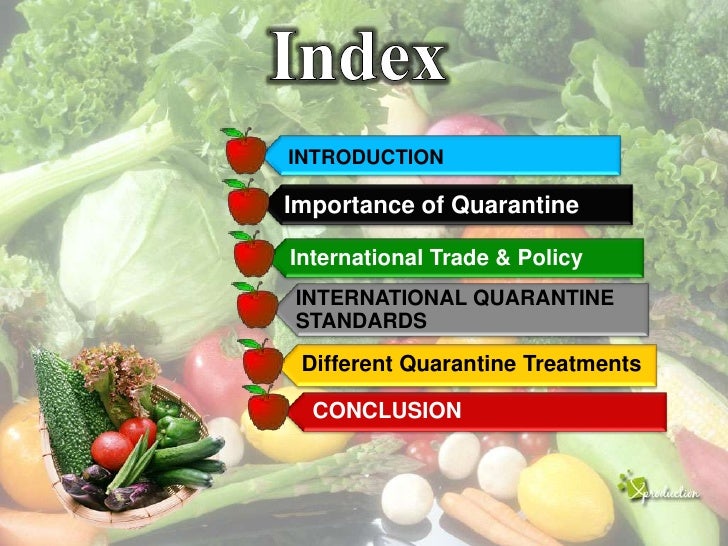 Quarantine protocols for export of fruit and vegetables