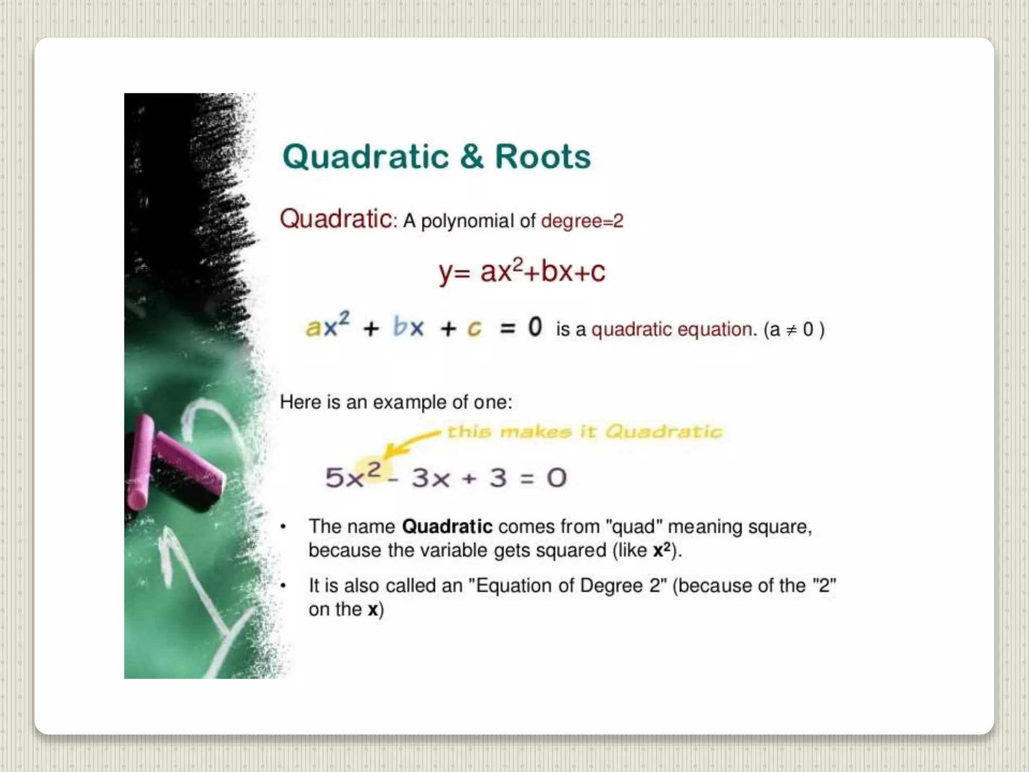 Quardratic equation