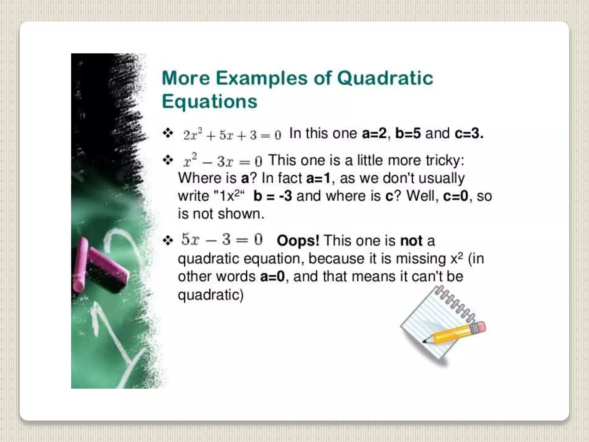 Quardratic equation