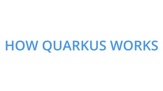 bit.ly/dkquarkus2019 24
What does a framework do at
startup time
Move startup time to build time
● Parse config files
● Cl...