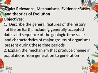 Comprehensive Overview of Evolution and Geologic Time in Biology | PPTX